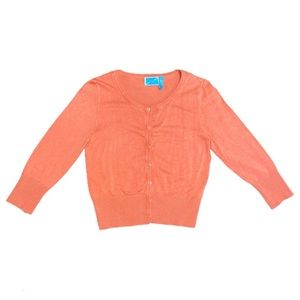 coral orange button up cardigan
